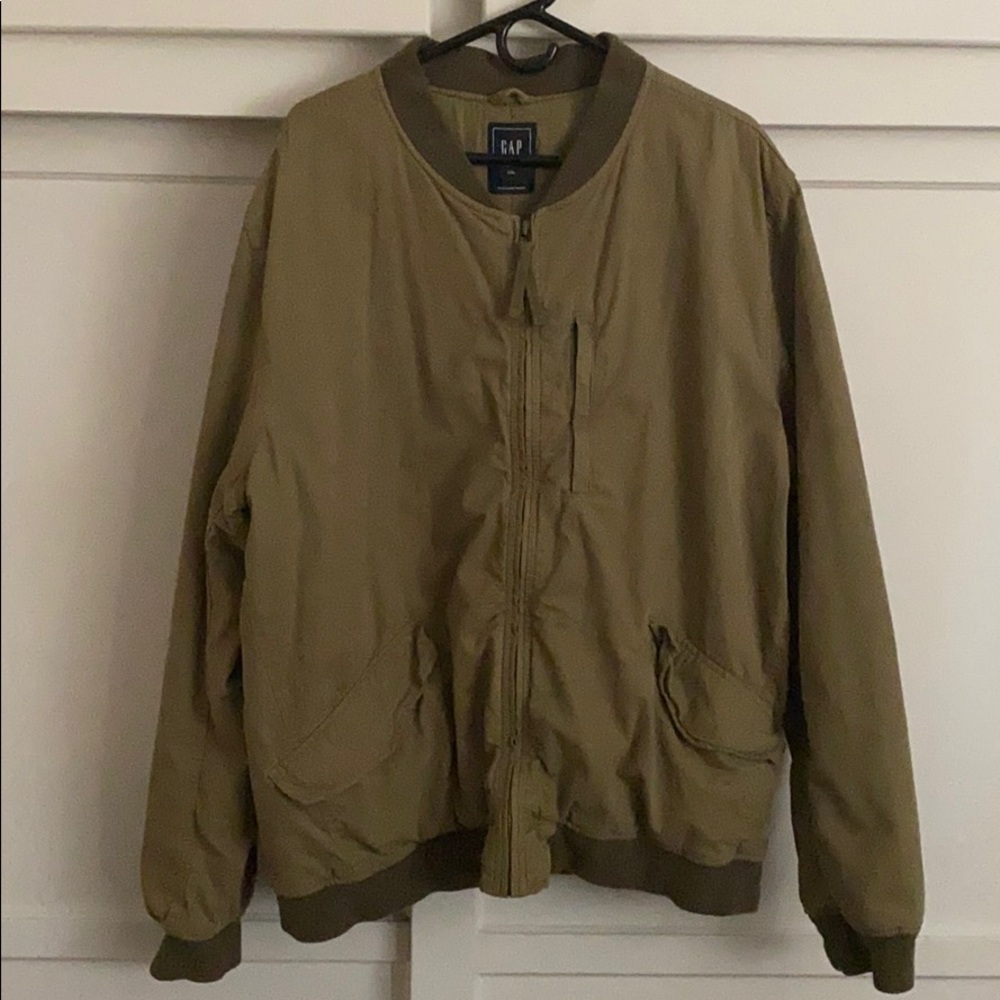 Gap military green bomber jacket